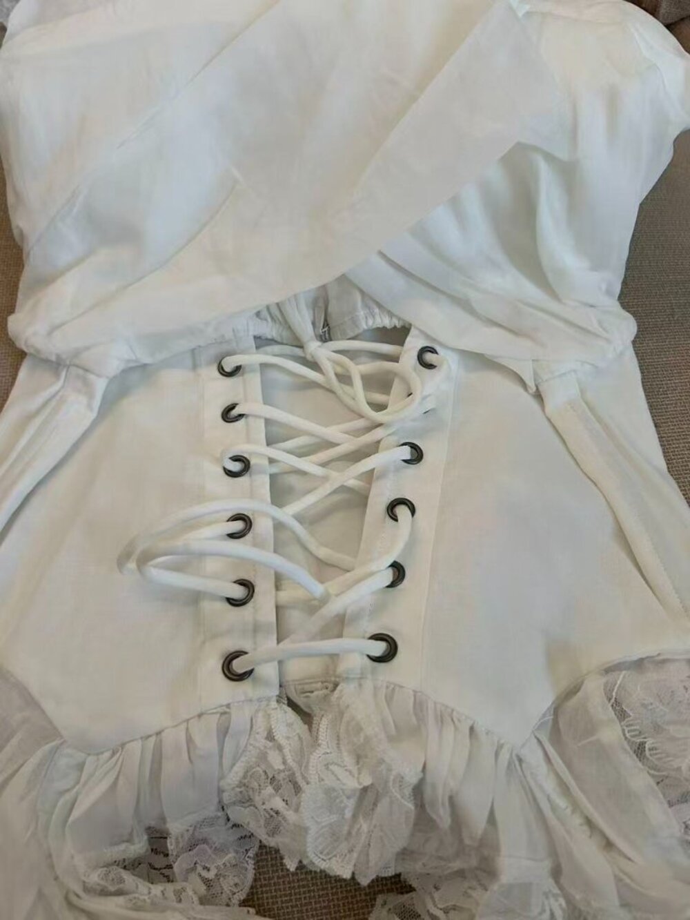 Selkie The Ivory Cupid Midi Dress White Lace Party Wedding Large - Picture 11 of 13